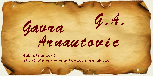 Gavra Arnautović vizit kartica